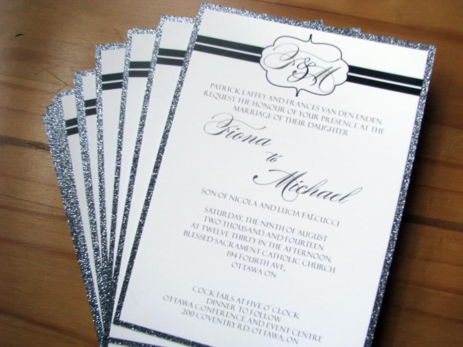 Sparkling Platinum Wedding Invitation by Daisy Designs