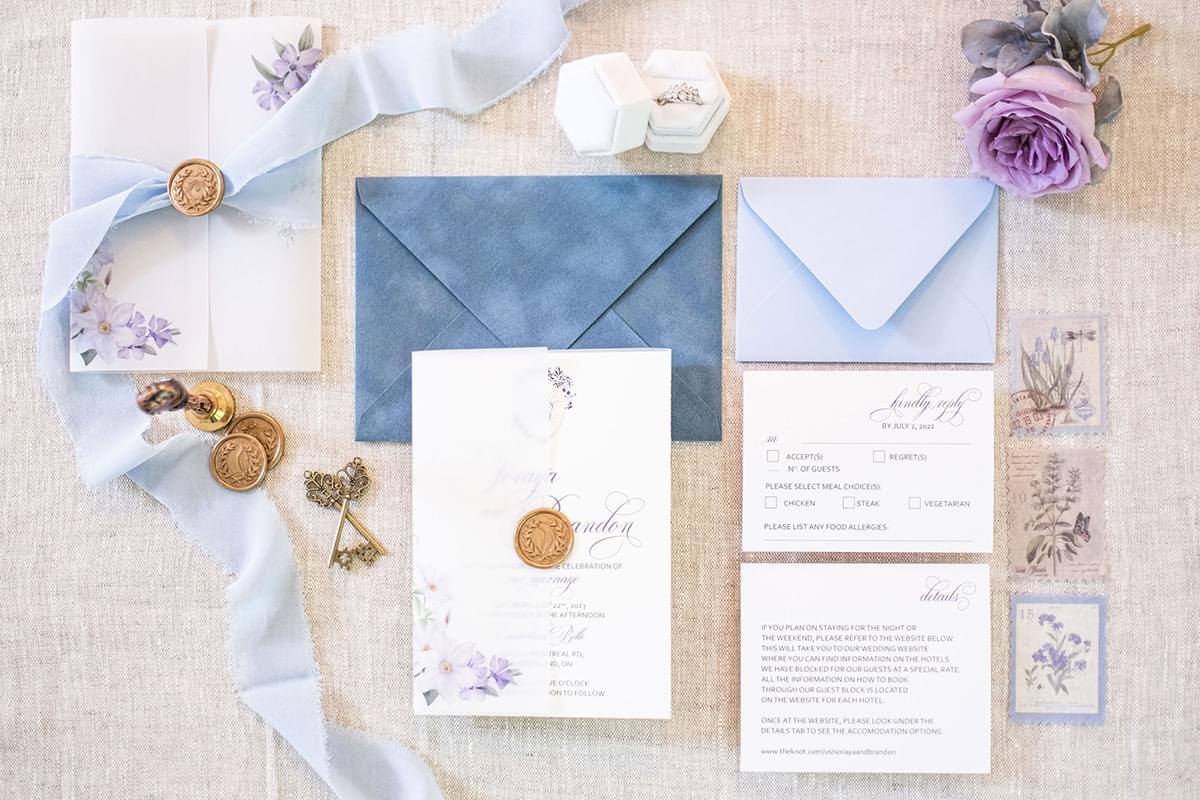 Very Peri Wedding Invitations by Daisy Designs of Ottawa